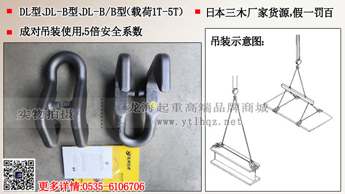 DL型三木钢板吊钩实物图