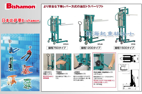 日本手动液压堆高车图片
